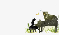 钢琴画弹钢琴的人高清图片