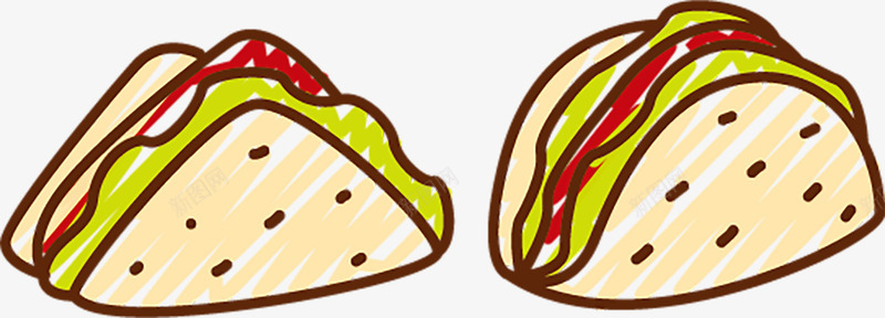 食品png免抠素材_新图网 https://ixintu.com 三明治 早餐 汉堡 火腿肠