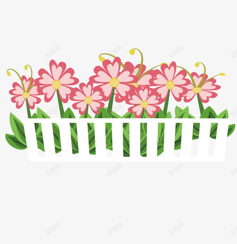 花园里篱笆围住的鲜花png免抠素材_新图网 https://ixintu.com 篱笆 花园 花朵 鲜花