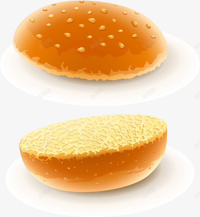 汉堡元素面包片png免抠素材_新图网 https://ixintu.com 元素 汉堡 面包片