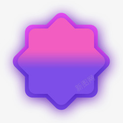 紫色卡通渐变重合多边形素材