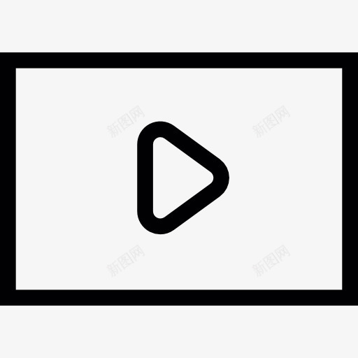 小型多媒体播放器屏幕图标png_新图网 https://ixintu.com 三角形 按钮 控制播放 播放按钮 玩 矩形
