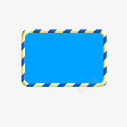 蓝色圆边角框素材