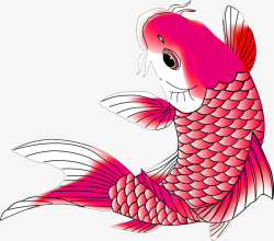 红色中国风鲤鱼装饰图案素材