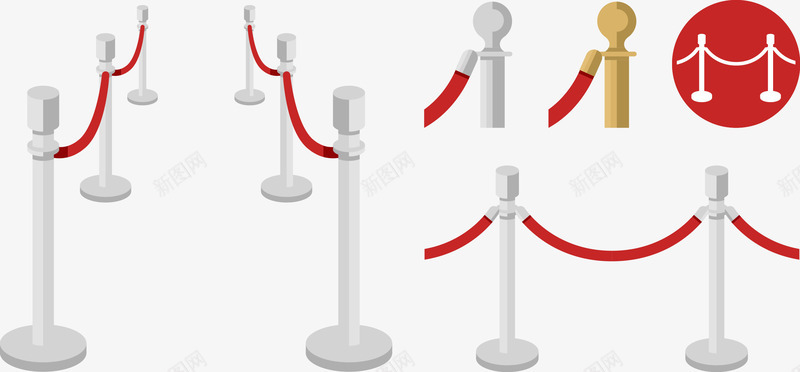 护栏矢量图ai免抠素材_新图网 https://ixintu.com 护栏 栅栏 红色 矢量图