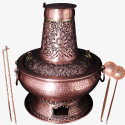 铜勺涮肉火锅炉高清图片