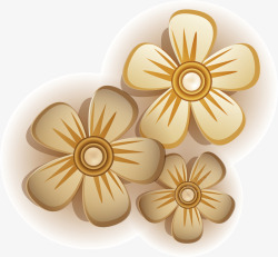 三朵亚麻籽花装饰文艺风黄色水彩小花高清图片