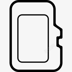 手机套卡电话卡方圆形的黑色形状图标高清图片