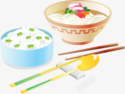 米饭汤面韩国旅游食物海报矢量图素材