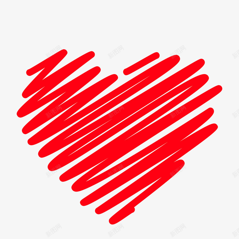 红色手绘心形元素矢量图图标ai_新图网 https://ixintu.com 创意 卡通图标 弧度 弯曲 心形 扁平化 手绘 红色 矢量图