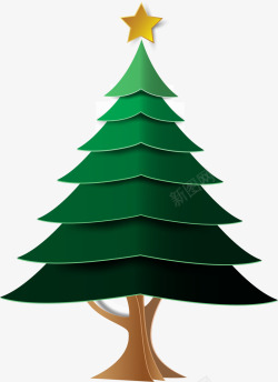 圣诞节绿色圣诞树素材