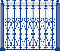 蓝色欧式围栏素材