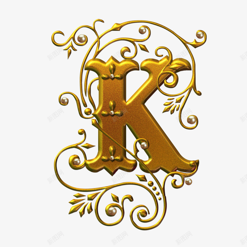 金色字母Kpng免抠素材_新图网 https://ixintu.com 亮金色 字母艺术字 字母设计字体 纯金 金色字母