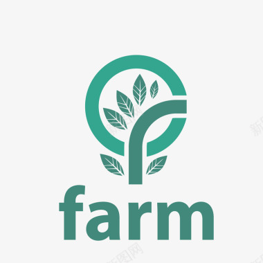 卡通扁平化农场植物logo图标图标