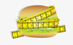 包肉卷尺量汉堡尺寸高清图片