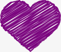 情人节手绘紫色爱心素材