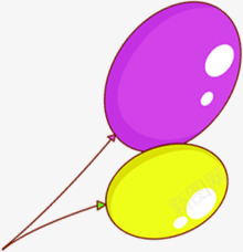 开学生手绘紫黄色气球png免抠素材_新图网 https://ixintu.com 开学 气球 生手 黄色
