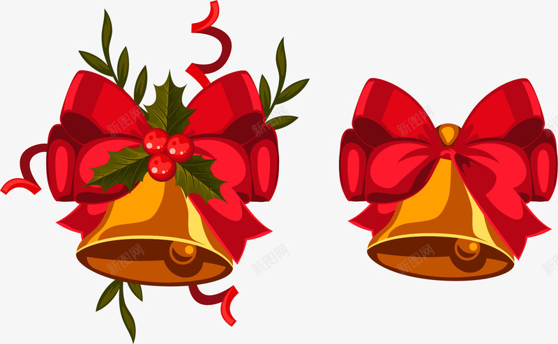 手绘圣诞铃铛png免抠素材_新图网 https://ixintu.com 卡通 圣诞铃铛 手绘 绑着蝴蝶结的铃铛 金色铃铛