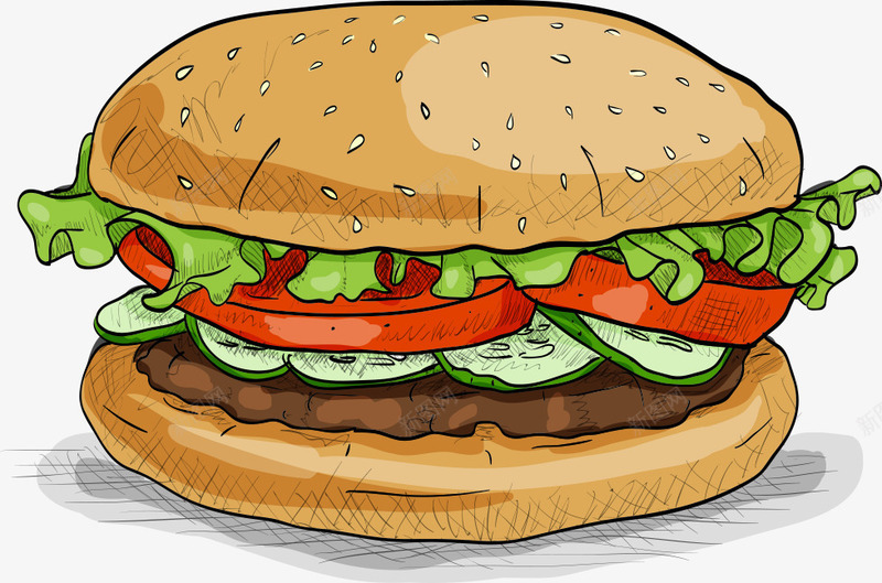 美味的汉堡矢量图ai免抠素材_新图网 https://ixintu.com 卡通汉堡 汉堡 矢量汉堡 美味汉堡 美食 矢量图