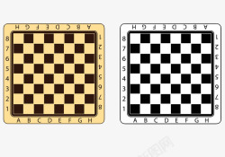 手绘黄白国际象棋盘素材