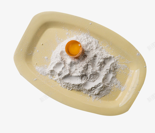瓷盘子里的鸡蛋面粉png免抠素材_新图网 https://ixintu.com 厨房食材 各种方盘子 方盘子 烘焙原料 鸡蛋面粉