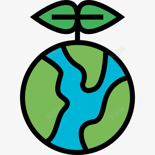 生态图标png_新图网 https://ixintu.com 叶子 地图和位置 地球 植物 生态 生态环境 自然
