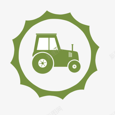 拖拉机绿色创意图标矢量图图标