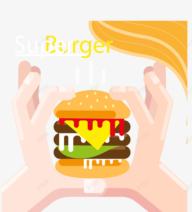 创意拿起汉堡包的手矢量图ai免抠素材_新图网 https://ixintu.com 创意设计 卡通 广告 快餐 手 汉堡包 食物 矢量图