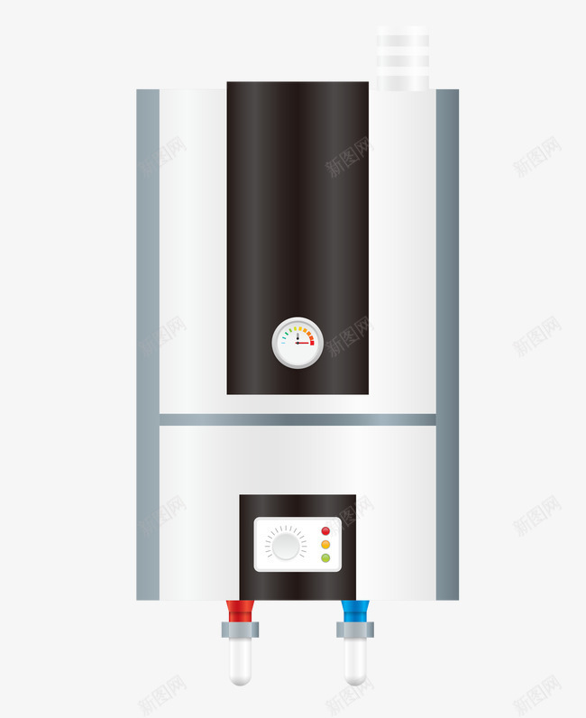 灰色热水器png免抠素材_新图网 https://ixintu.com 厨卫 厨房 大家电 家电 电器 电热水器