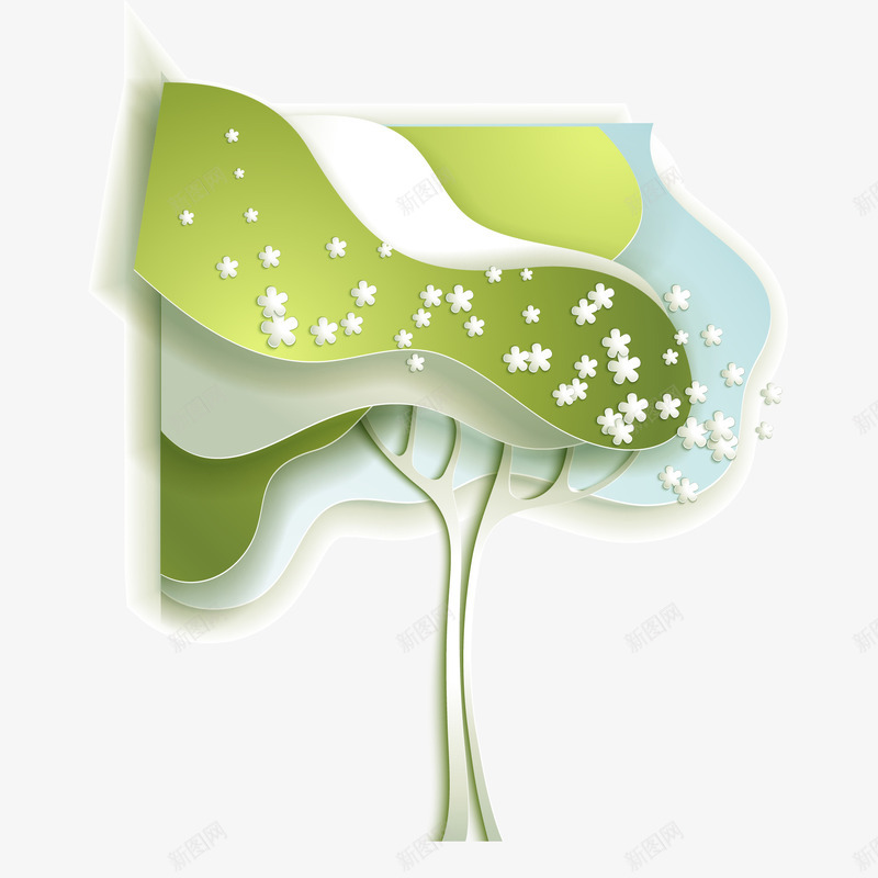 3D树木png免抠素材_新图网 https://ixintu.com 3D树木 卡通树 底纹背景 树木插画 纸质背景 绿色 自然环保
