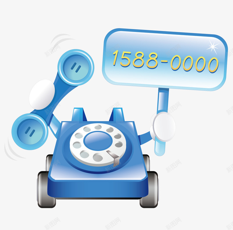 举着牌子的电话png免抠素材_新图网 https://ixintu.com 举着牌子的电话 电话 电话号码 蓝色