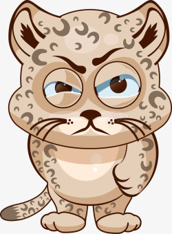 豹纹装饰卡通眯眼的可爱豹子高清图片