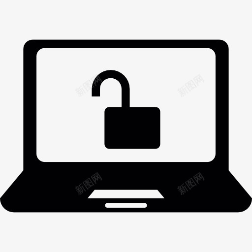 笔记本电脑图标png_新图网 https://ixintu.com 便携式 屏幕界面 挂锁 显示器 计算机 锁