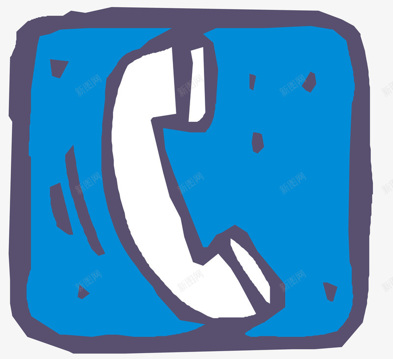 蓝色电话图标矢量图ai_新图网 https://ixintu.com 卡通 图标 手绘 手绘电话机 电话 矢量图 矢量素材 蓝色图标