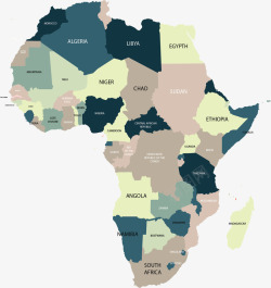 拉绿色非洲拼图地图矢量图素材