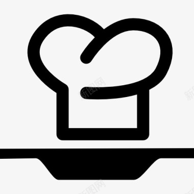 厨师帽板从侧面图标图标