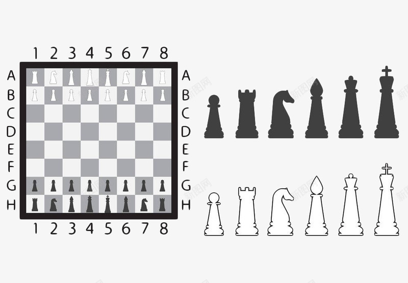 黑白象棋盘格png免抠素材_新图网 https://ixintu.com 国际象棋 格子 棋子 棋盘 棋盘格 西洋棋 黑白格