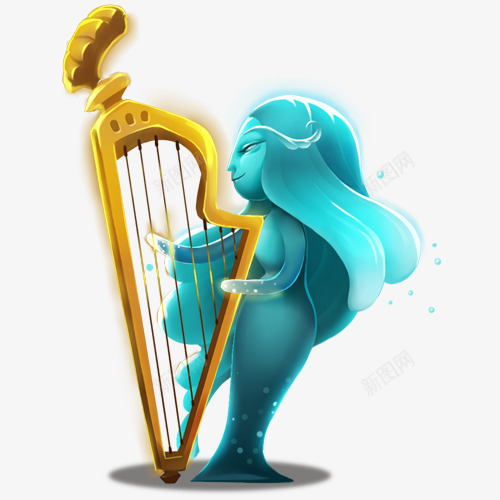 美人鱼弹钢琴图标png_新图网 https://ixintu.com 图标 美人鱼 钢琴