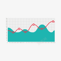 彩色矢量曲线坐标报表彩色图表高清图片