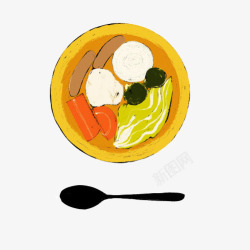 汤饭汤饭手绘画片高清图片
