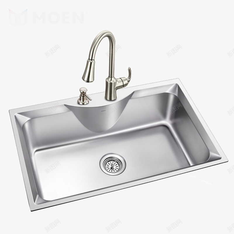 加厚大单槽png免抠素材_新图网 https://ixintu.com 产品实物 厨房水槽 水槽 洗碗池 洗菜盆