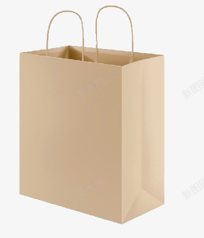 纸质购物袋png免抠素材_新图网 https://ixintu.com 一个 卡通 手绘 提手 棕色 简图 纸质 购物袋