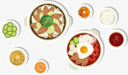 手绘韩国食物进口矢量图素材