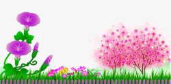 花卉栅栏背景素材