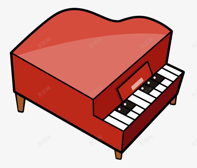 红色钢琴png免抠素材_新图网 https://ixintu.com 图案设计 手绘 琴 红色钢琴