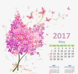 粉色2017日历高清图片