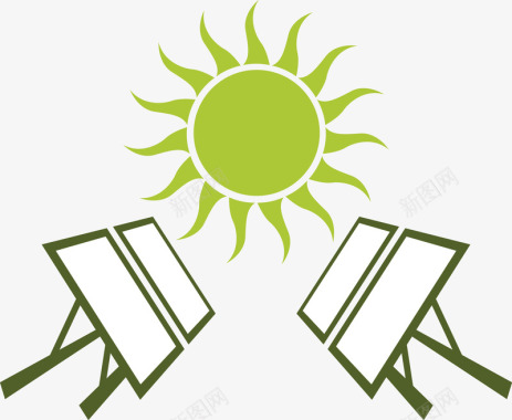 卡通太阳能标图标图标