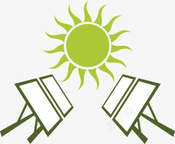 太阳能桶标卡通太阳能标图标高清图片