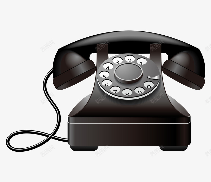 卡通手绘古典黑色电话png免抠素材_新图网 https://ixintu.com 卡通的电话 古典的电话 手绘电话机 手绘的电话 矢量的通讯工具 黑色的电话