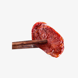 烤肠片筷子夹单片美味烤肠高清图片